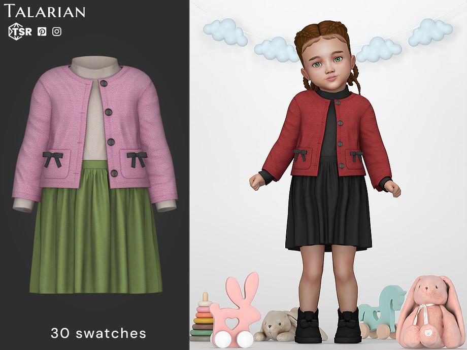 Наряд для малышек "Everleigh Button-Front Jacket with Top and Skirt Outfit"
