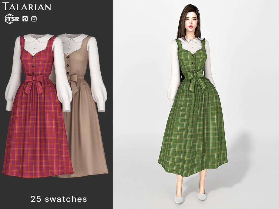 Наряд для симочек "Aliana Plaid Midi Dress"