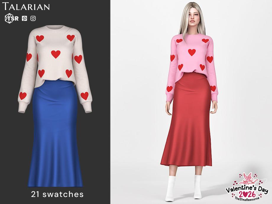 Наряд для симочек "Estrella Outfit Sweater And Midi Skirt"