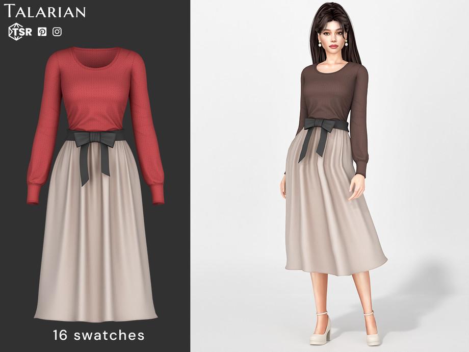 Наряд для симочек "Jream Knit Sweater Silk Skirt Outfit"