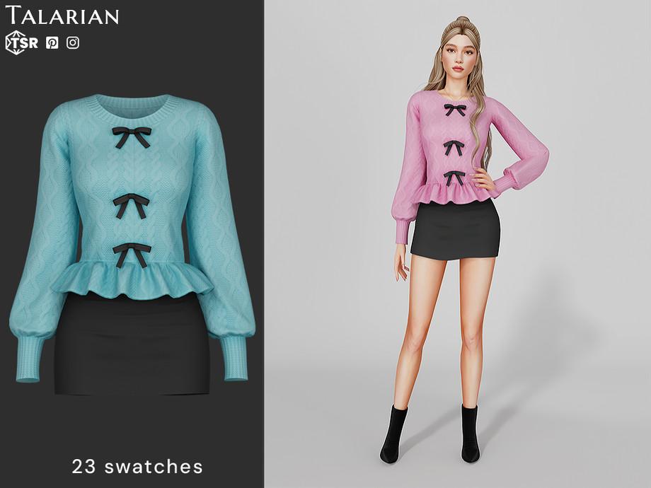 Наряд для симочек "Noemi Sweater And Mini Skirt Outfit"
