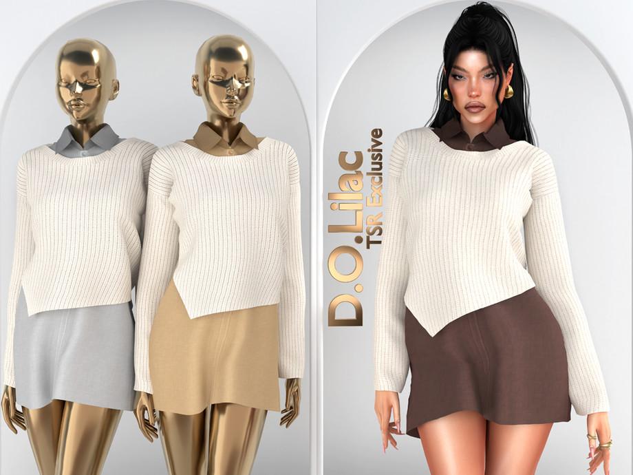 Наряд для симочек "Shirt Dress with Sweater DO2108"