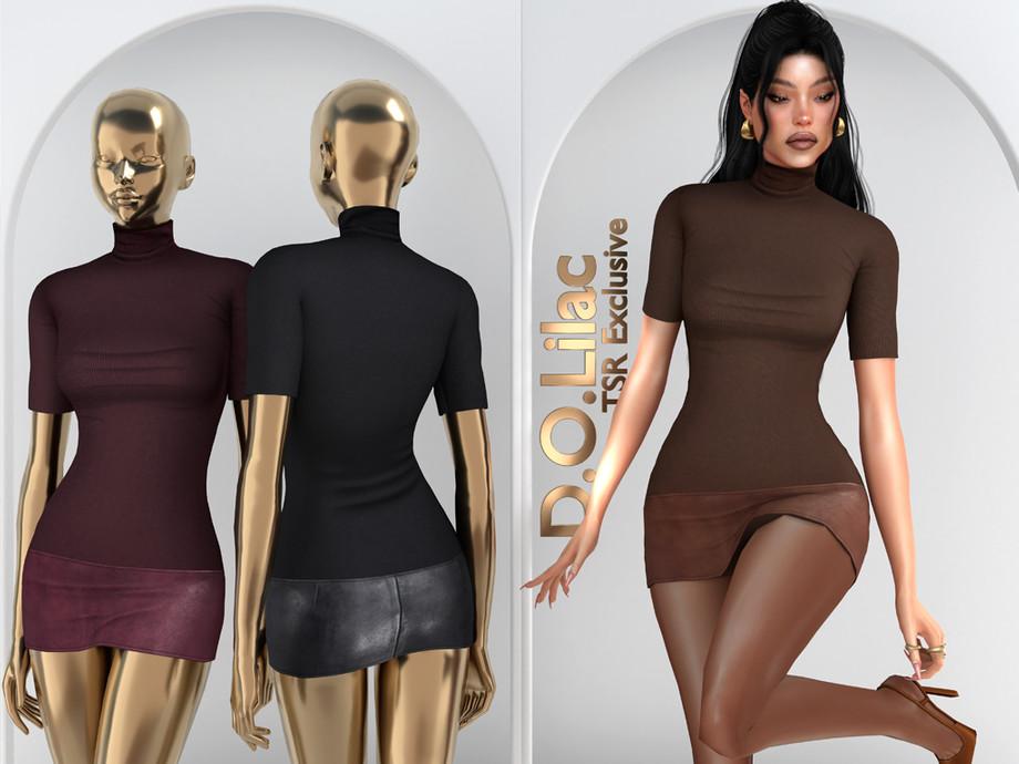 Наряд для симочки "Ribbed Leather Mini Dress"