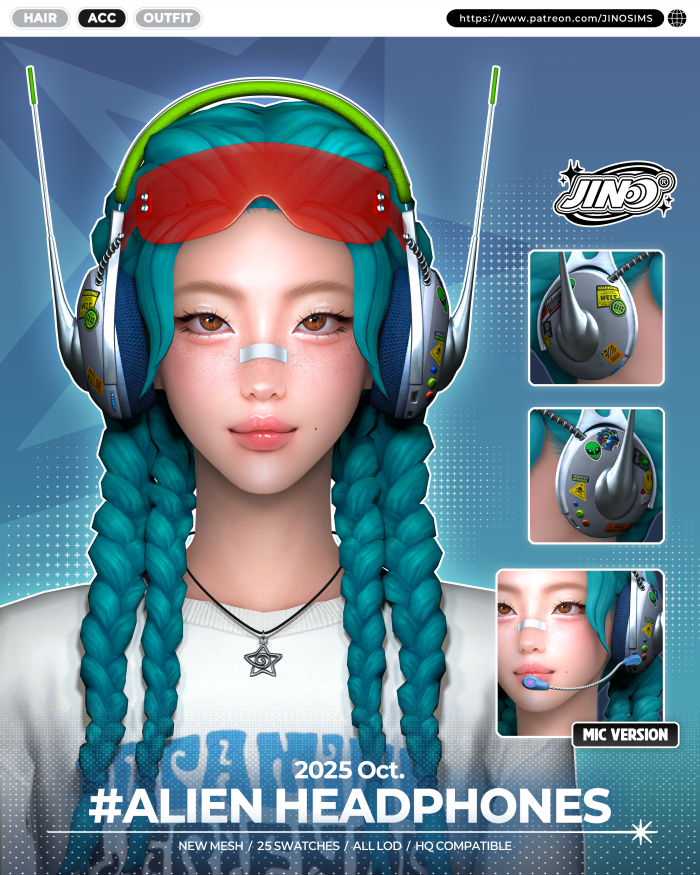 Наушники для симочек и симов "Alien Headphones"
