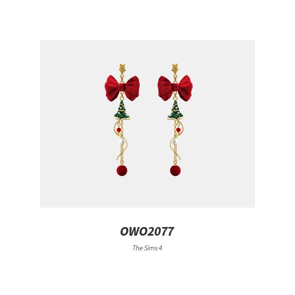 Новогодние серьги "Christmas Bow Earrings"