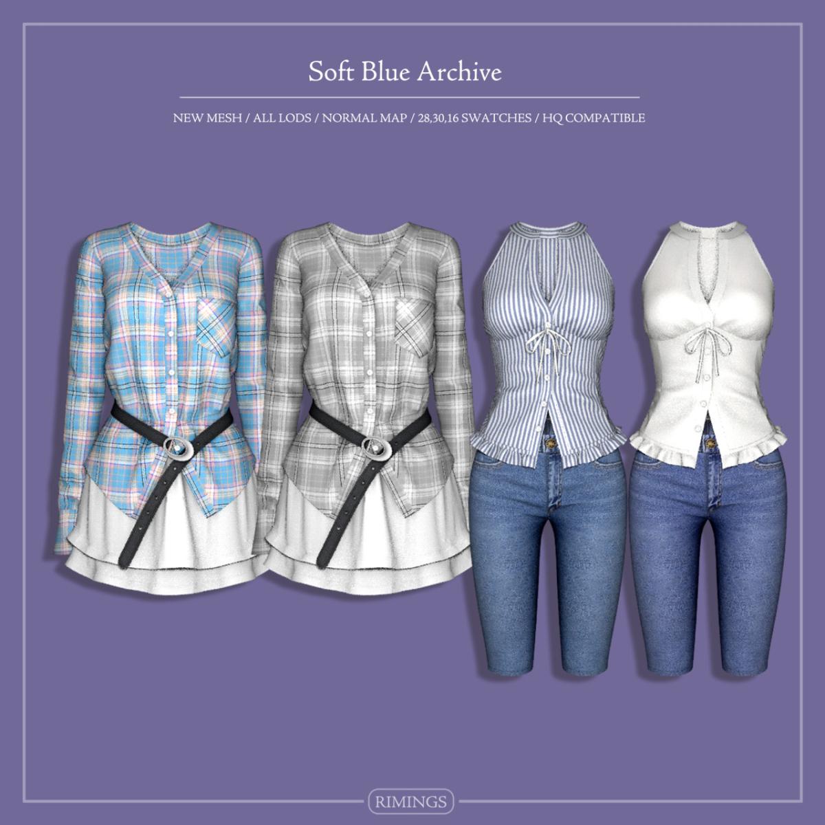 Одежда для симочек "Soft Blue Archive"
