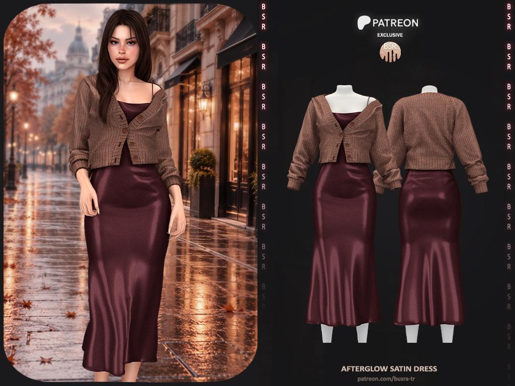 Осенний наряд "Afterglow Satin Dress"