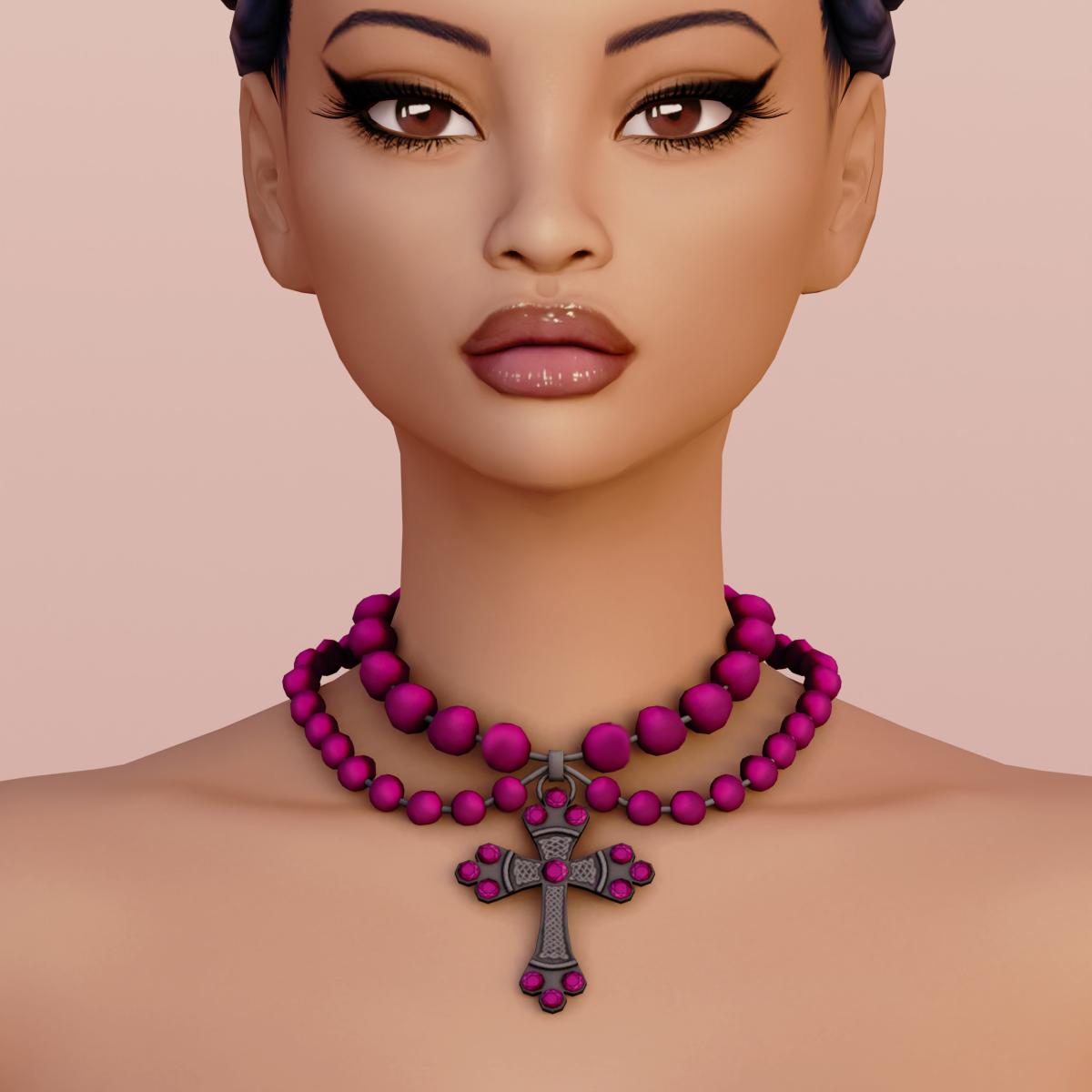 Ожерелье для симочек "Dark Seduction - Cross Necklace"