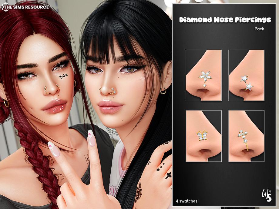 Пирсинг сет "Diamond Nose Piercings Pack"