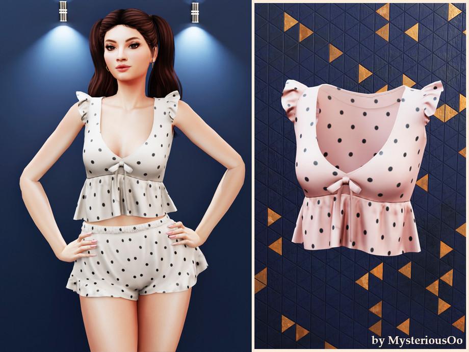 Пижама для симочек "Polka dot ruffle pajama"