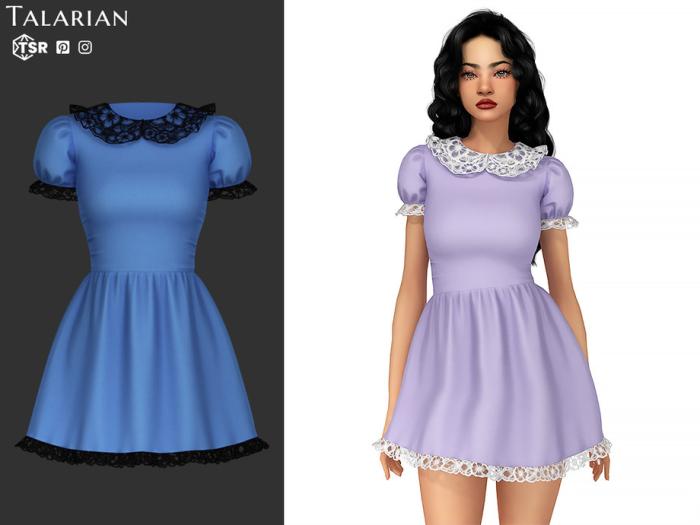 Платье для симочек "Aleena Dress With Lace Trim And Puff Sleeves"