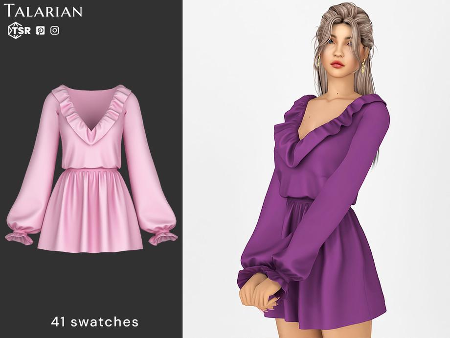 Платье для симочек "Anne Ruffle V Neck Mini Dress"