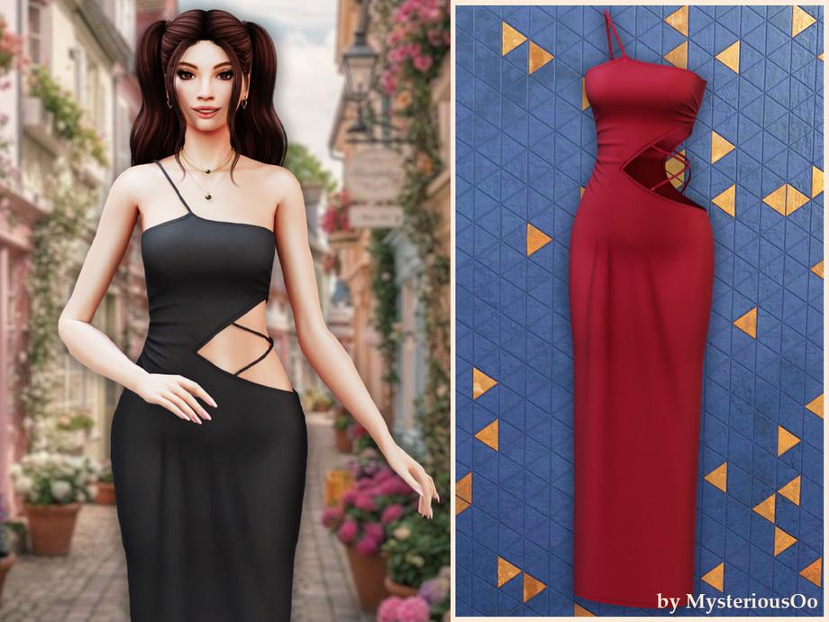 Платье для симочек "Asymmetrical cut-out floor-length dress"