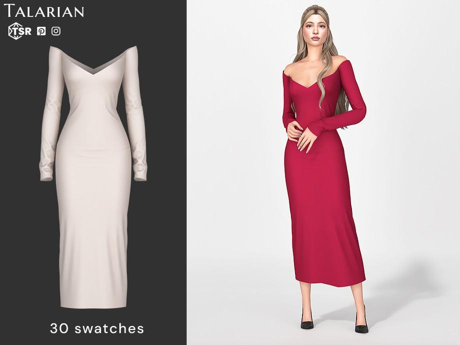 Платье для симочек "Davina Off Shoulder Long Sleeve Midi Dress"