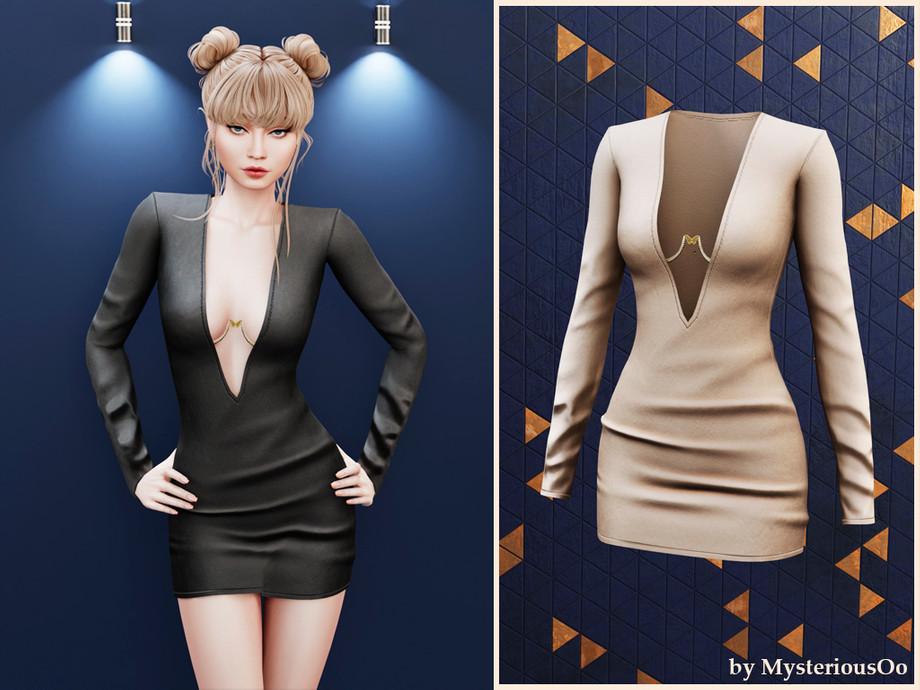 Платье для симочек "Deep V accent mini dress"