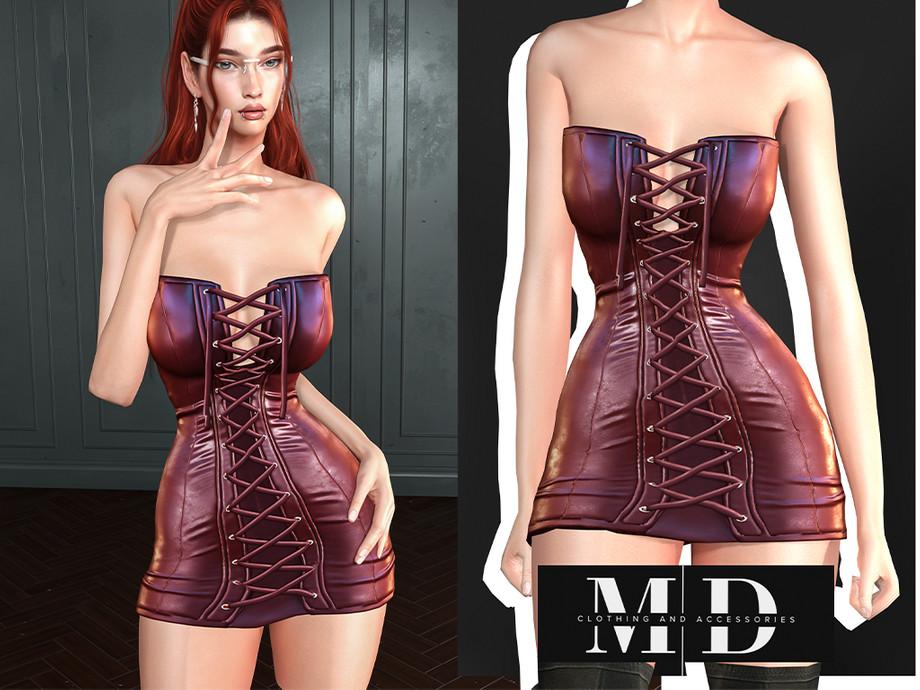 Платье для симочек "Elvira leather mini dress"