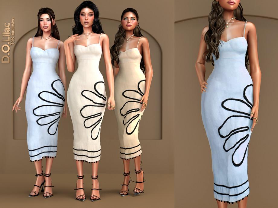 Платье для симочек "Embroidered Linen Midi Dress"