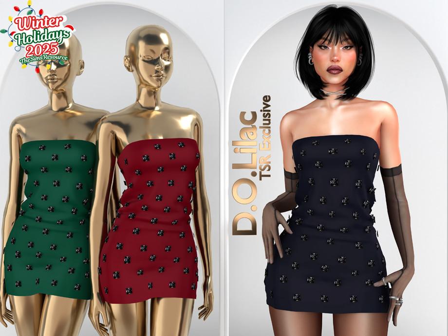 Платье для симочек "Embroidered Strapless Mini Dress DO2094"