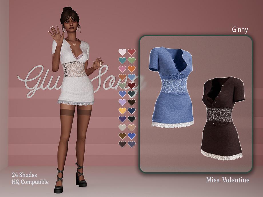 Платье для симочек "Ginny short dress with lace details"