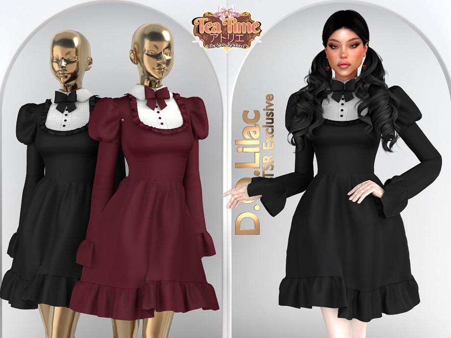 Платье для симочек "Gothic Bows Ruffles Dress DO2158"