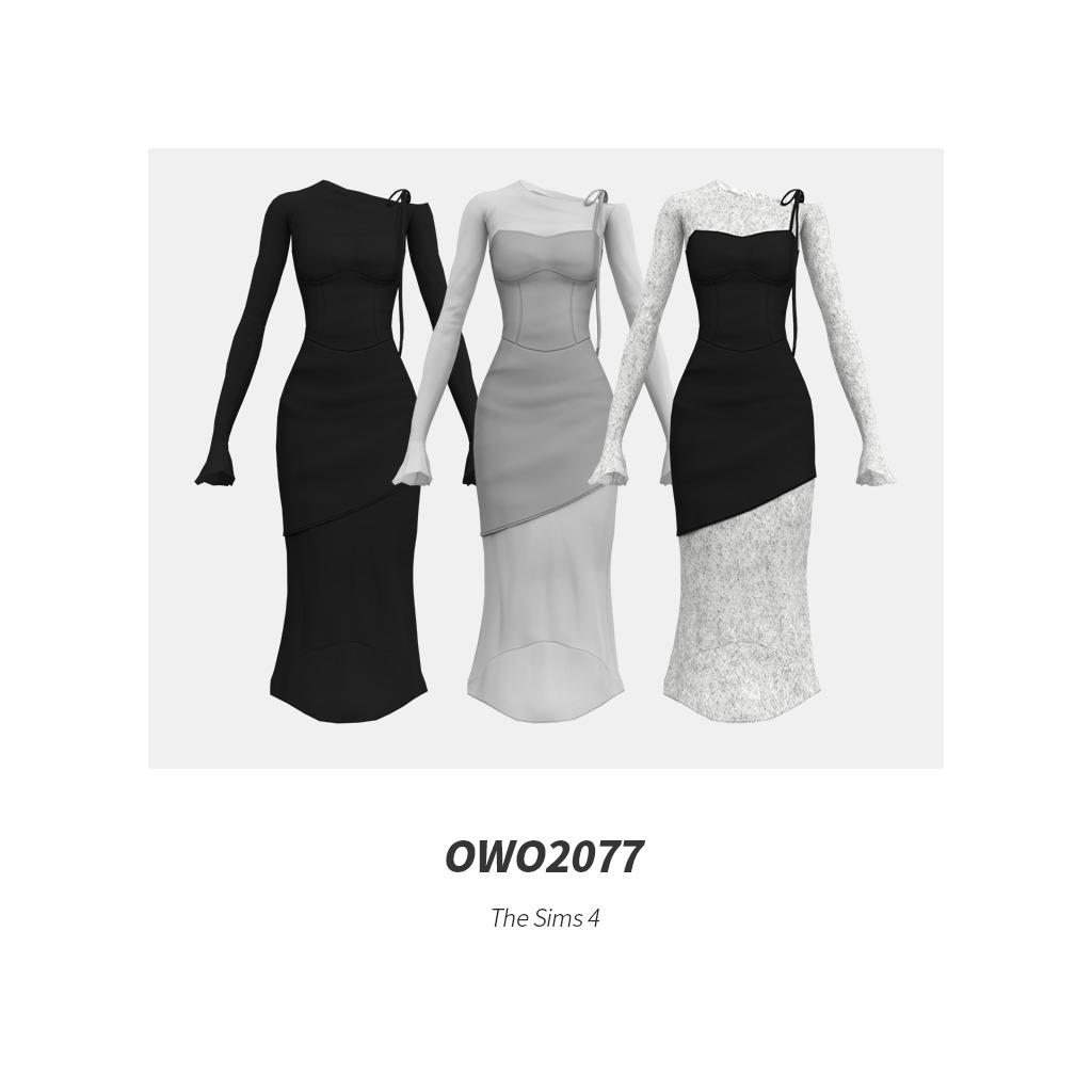 Платье для симочек "Layered Irregular Slim Dress"