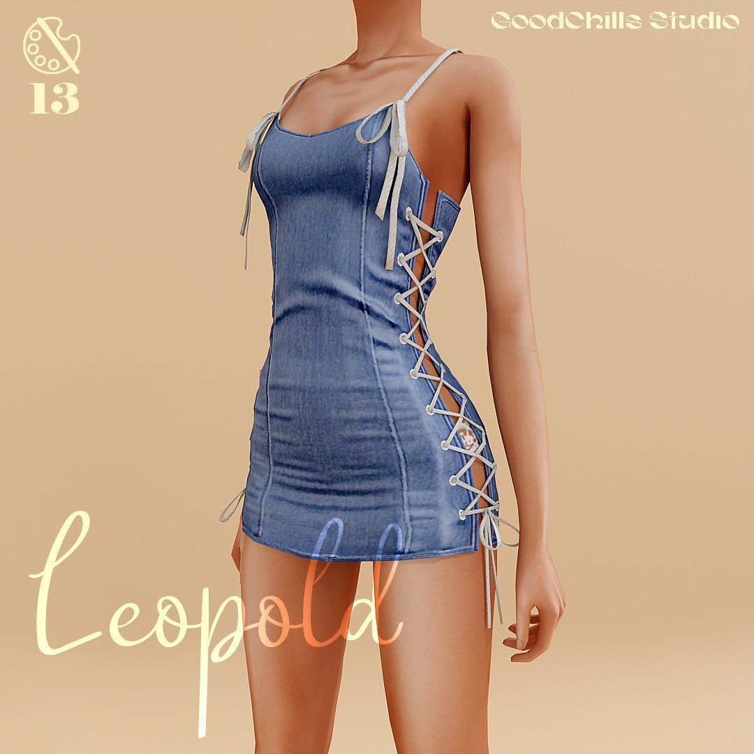 Платье для симочек "Leopold Lace Up Denim Mini"