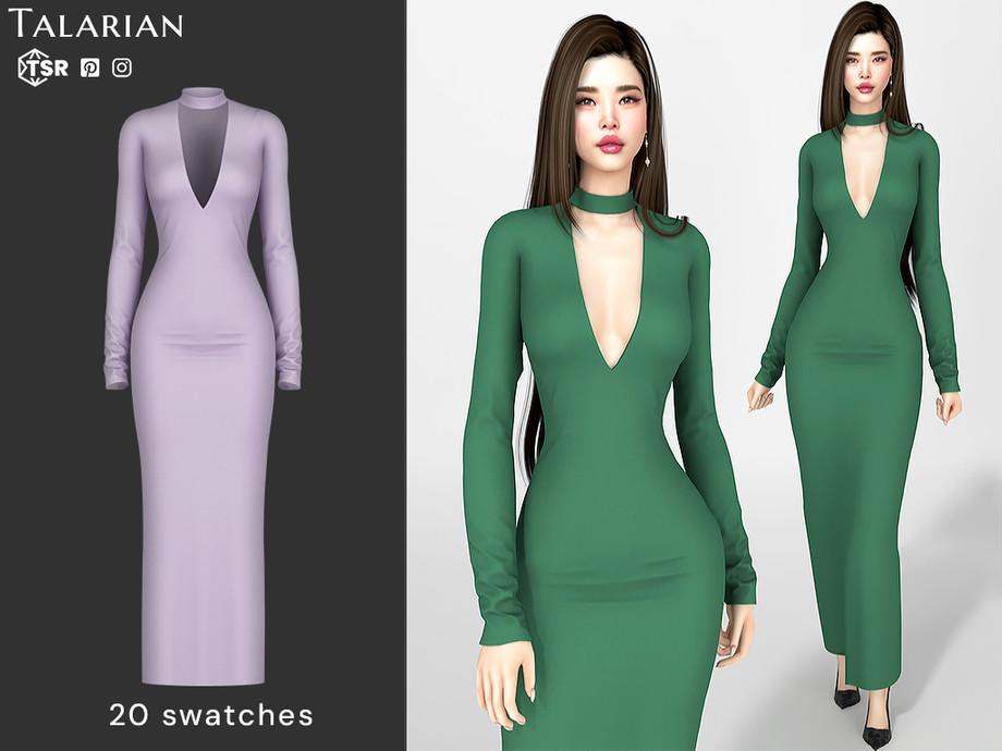 Платье для симочек "Leyla Deep Neckline Maxi Dress"
