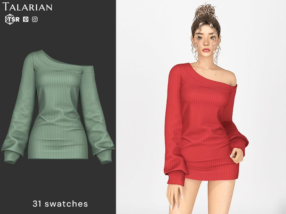 Платье для симочек "Marina Off Shoulder Ribbed Sweater Dress"