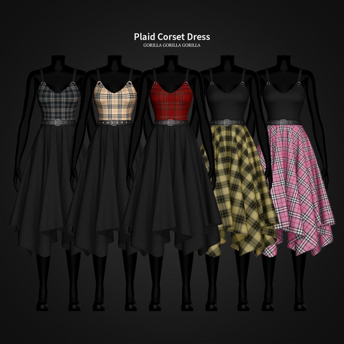 Платье для симочек "Plaid Corset Dress"