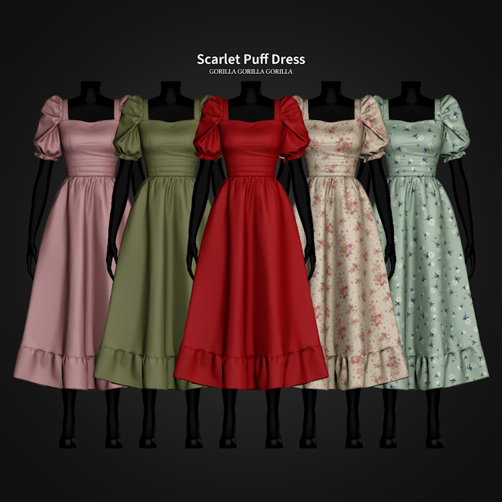Платье для симочек "Scarlet Puff Dress"