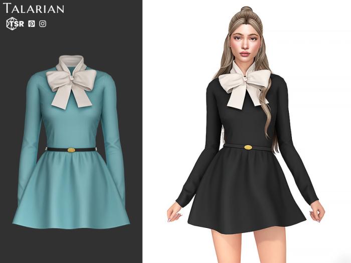 Платье для симочек "Selene Dress With Oversized Bow And Belt"