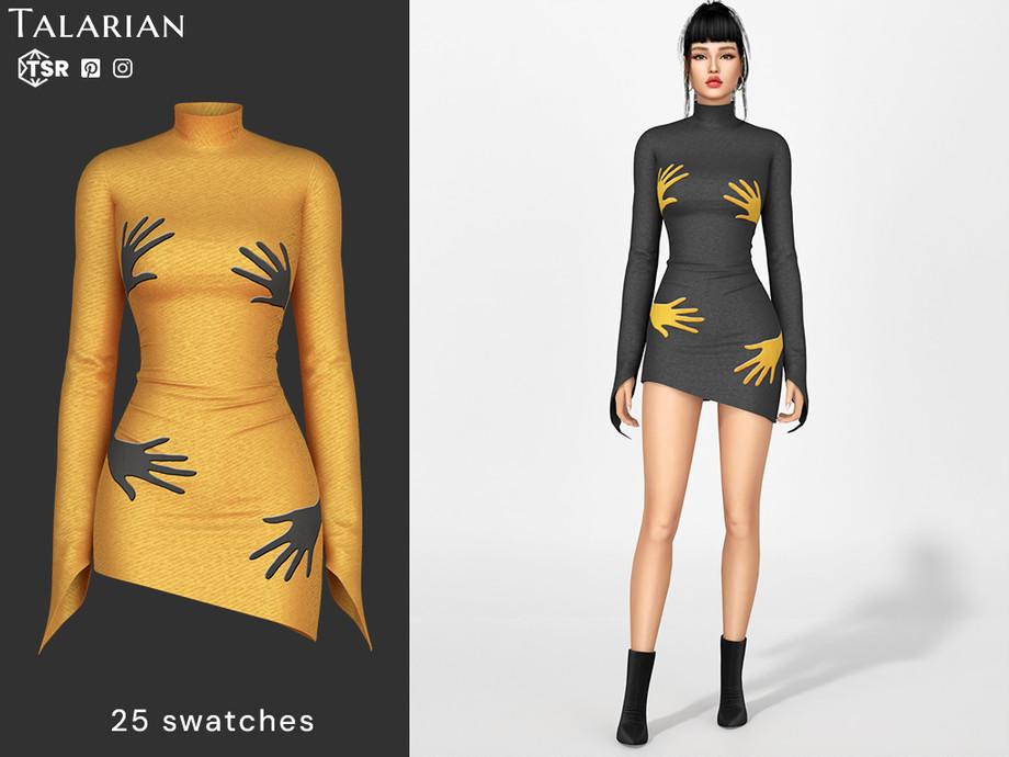 Платье для симочек "Zariyah Dress Asymmetric Hem Hand Print"