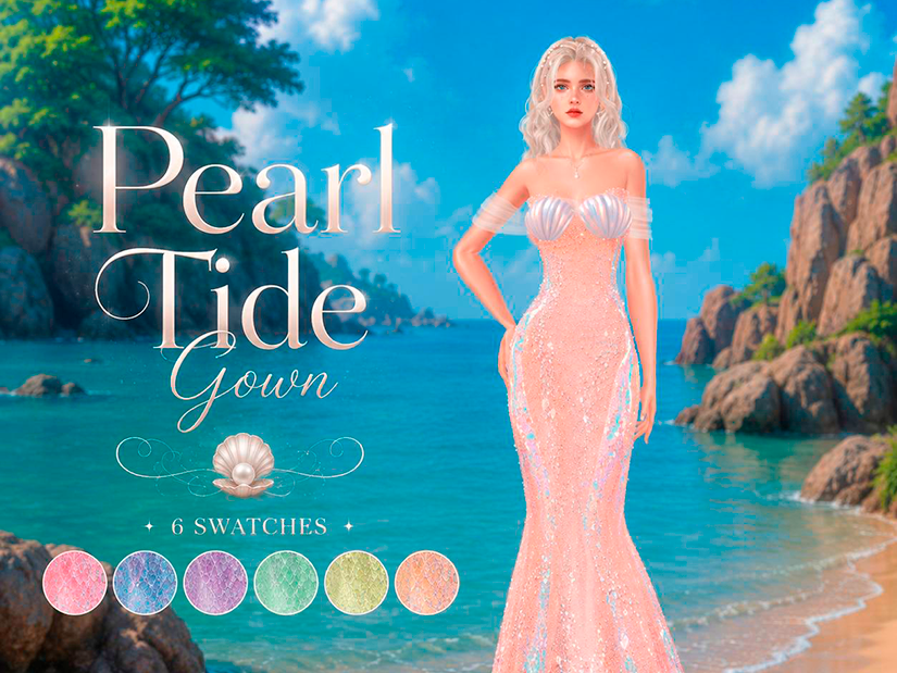 Платье русалки "Pearl Tide Glow Dress"
