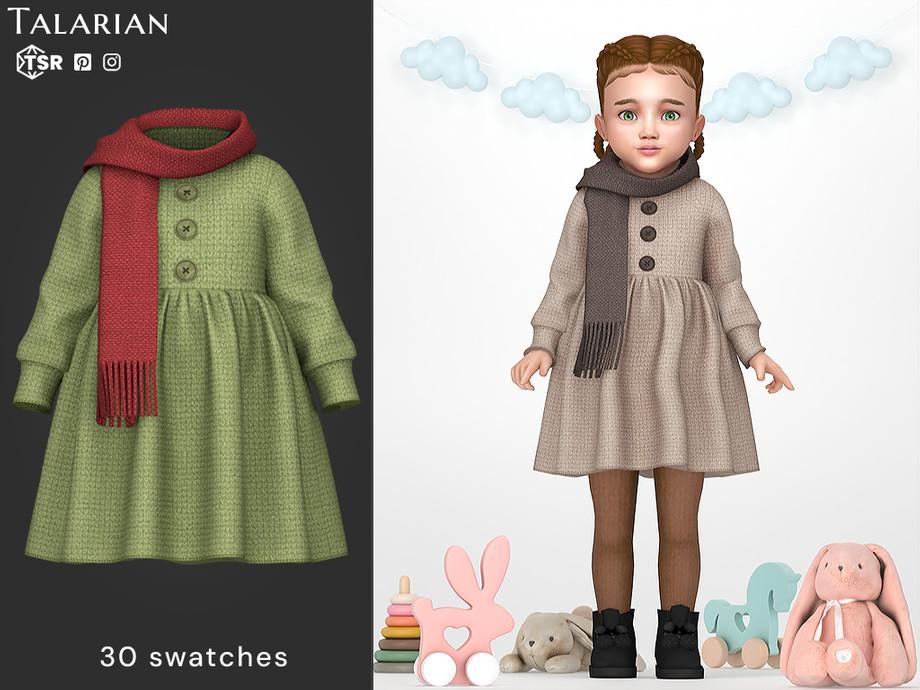 Платье с шарфиком для малышек "Arya Knitted Dress With Scarf"