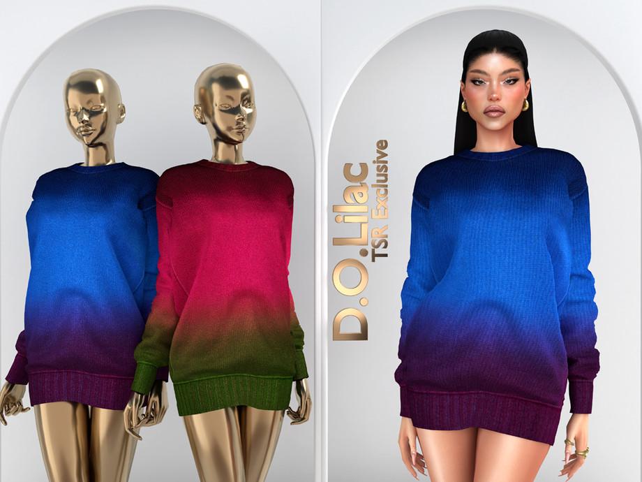 Платье-свитер для симочек "Gradient Wool Sweater Dress DO2058"