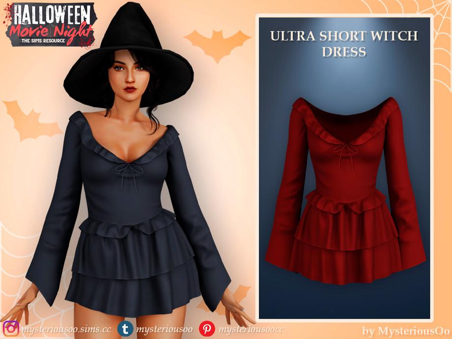 Платье ведьмы "Halloween Movie Night -Ultra short witch dress"
