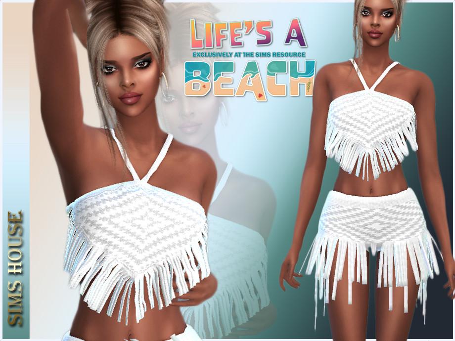 Пляжный комплект "Life's A Beach FRINGED TOP & SKIRT"