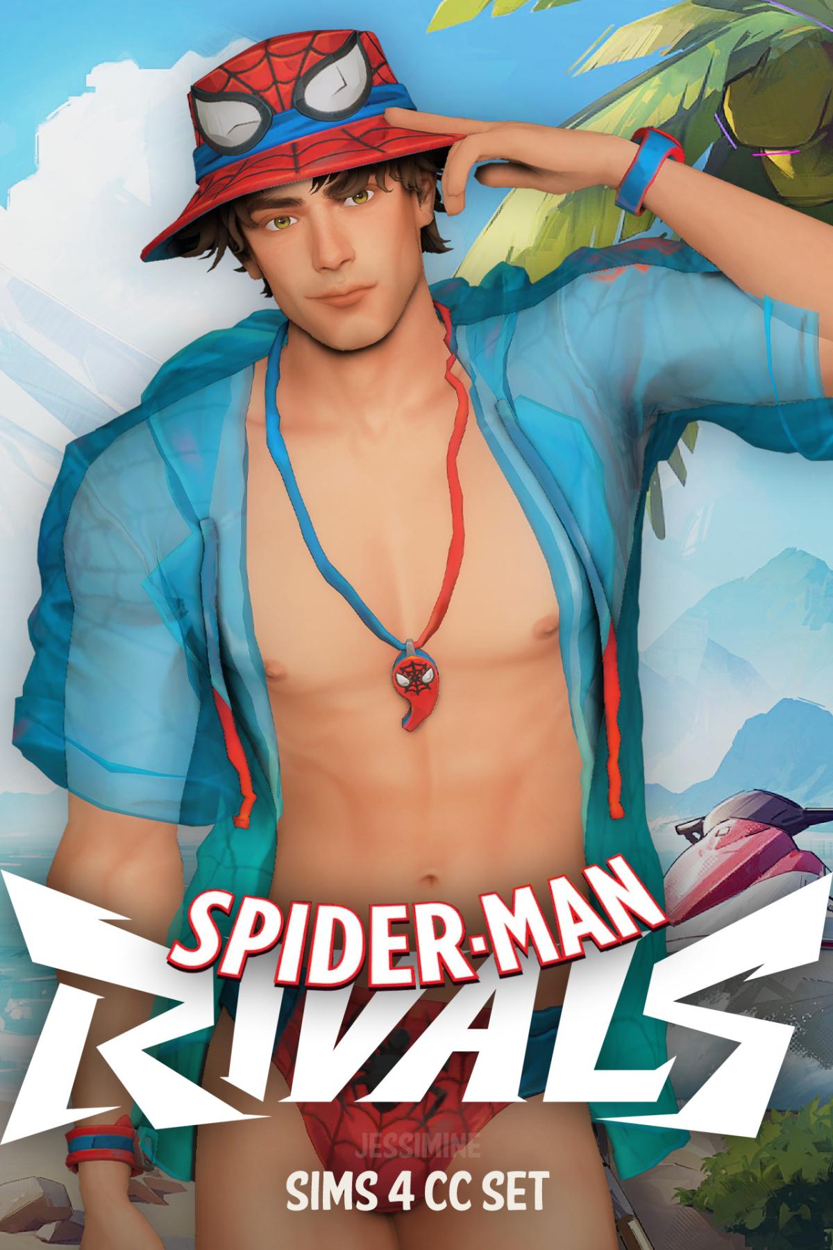 Пляжный сет человека-паука "Marvel Rivals Spider-Man Swimsuit Special CC set"