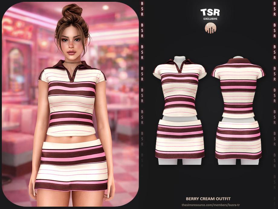 Полосатый комплект для симочек "SET-Berry Cream Outfit"