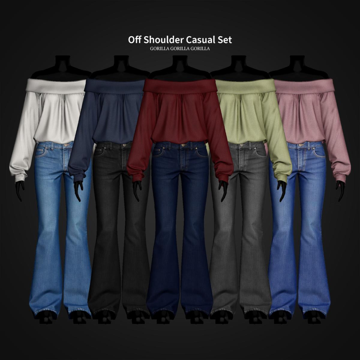 Повседневный комплект для симочек "Off Shoulder Casual Set"
