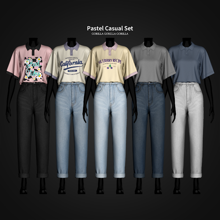 Повседневный комплект для симочек "Pastel Casual Set"