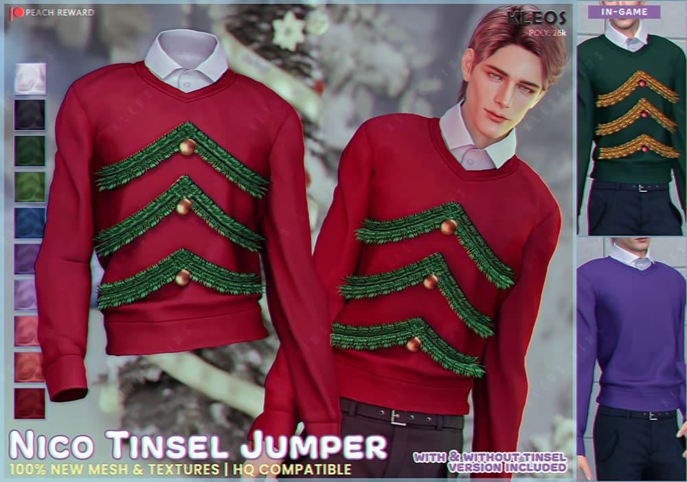 Праздничный джемпер для симов "Nico Tinsel Jumper"