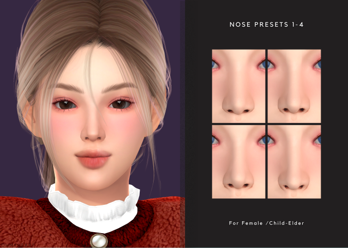 Пресеты для носа "female nose presets1-4"