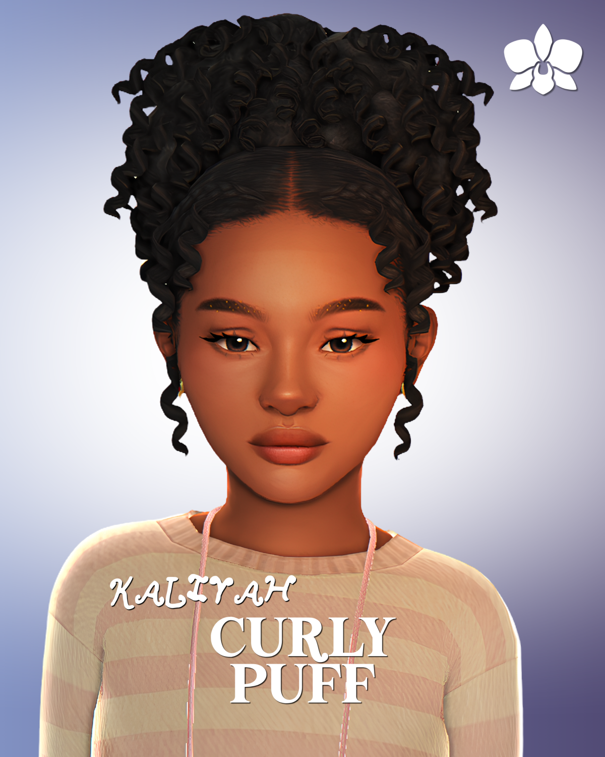 Прическа для девочек "kaliyah curly puff"