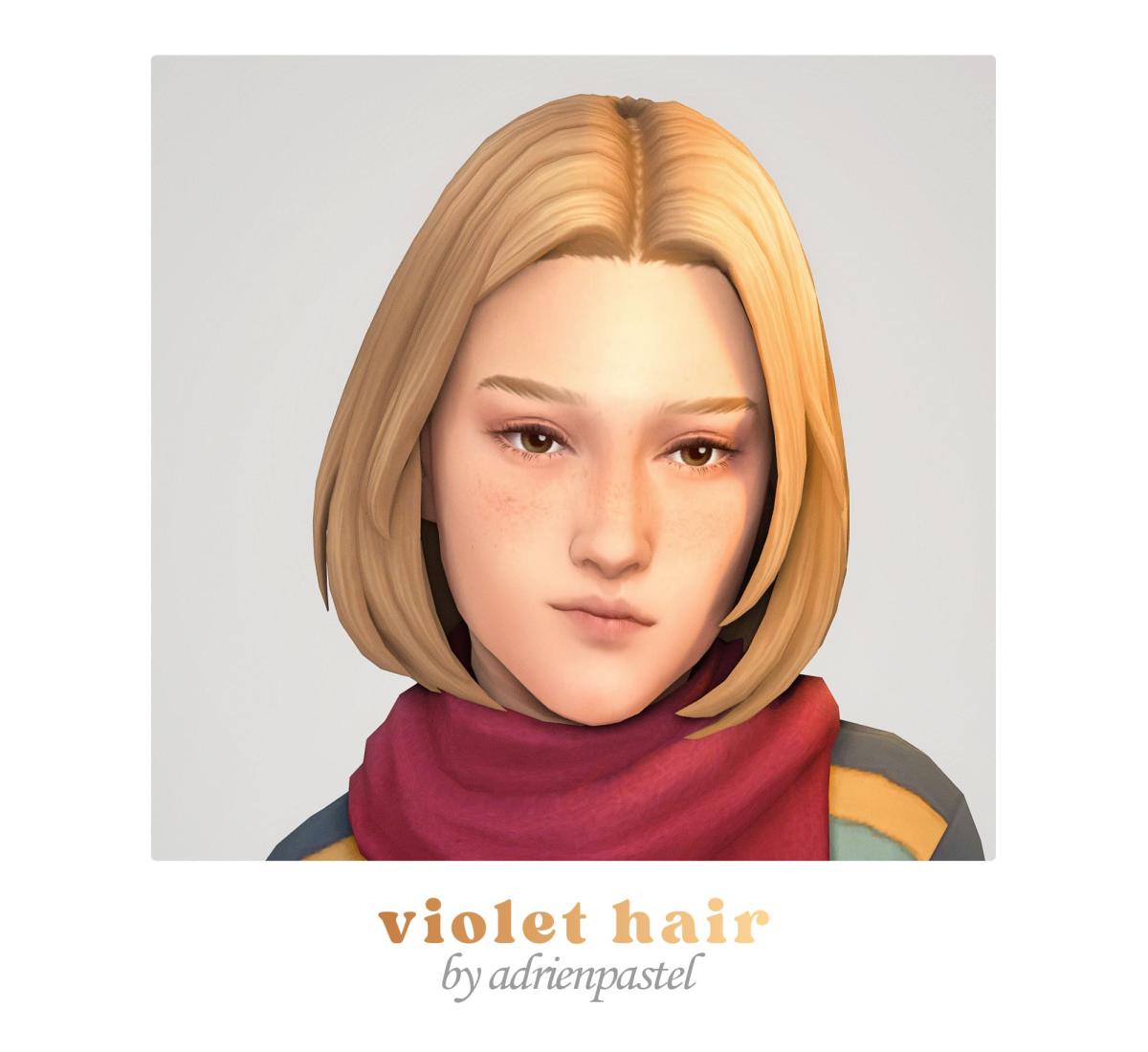 Прическа для девочек "simcelebrity00' Violet Hair (Kids Conversion)"