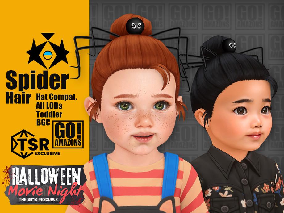 Прическа для малышек "(Halloween Movie Night) Spider Hair"