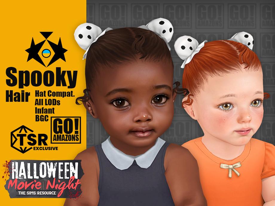 Прическа для младенцев "(Halloween Movie Night) Spooky Hair"