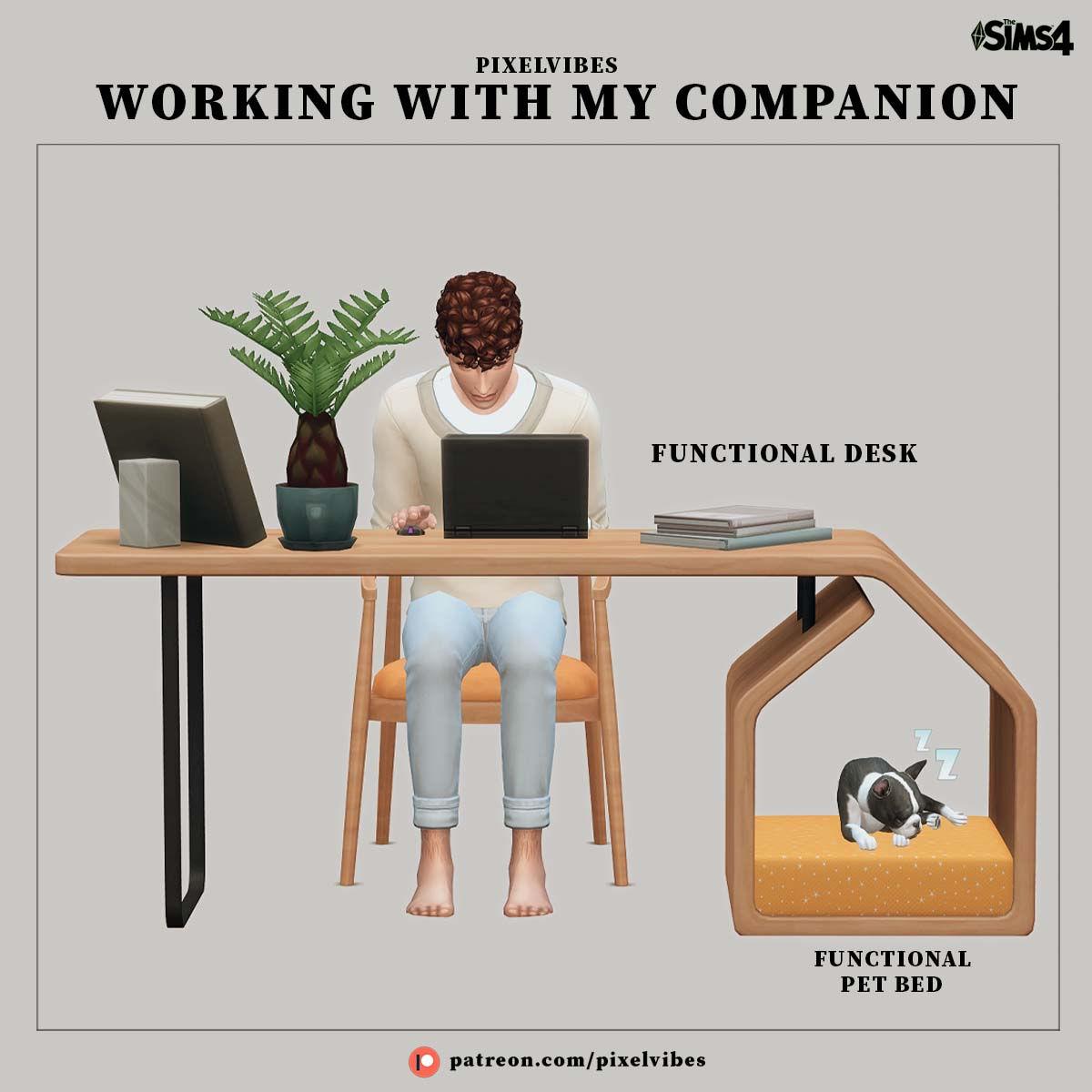 Рабочий стол с лежанкой "Working With My Companion"