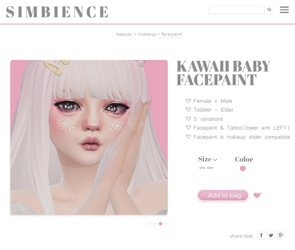 Рисунки для щечек "Kawaii baby facepaint"