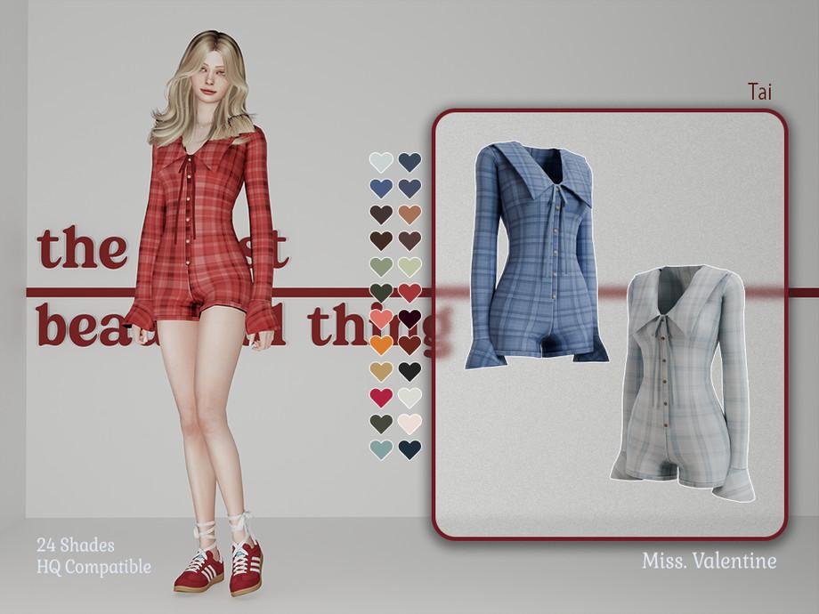 Ромпер для симочек "Tai plaid jumper with big collar"